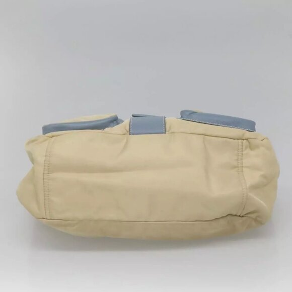 PRADA Shoulder Bag Nylon Leather Beige Auth ki5455 - Picture 7 of 16